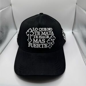 Bold Black Cap with White Embroidery